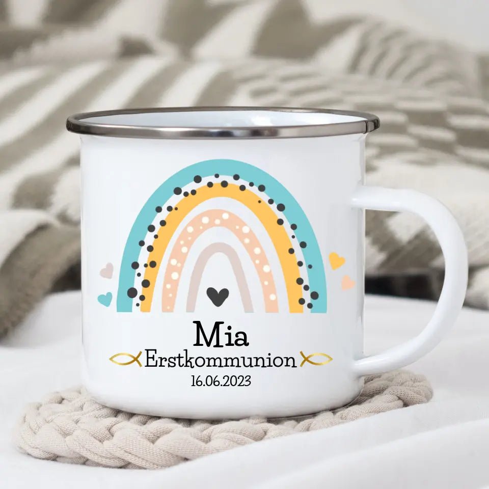 Tasse zur Erstkommunion Regenbogen Little Mathilda Little Mathilda Emaille Tasse