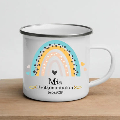 Tasse zur Erstkommunion Regenbogen Little Mathilda Little Mathilda Emaille Tasse