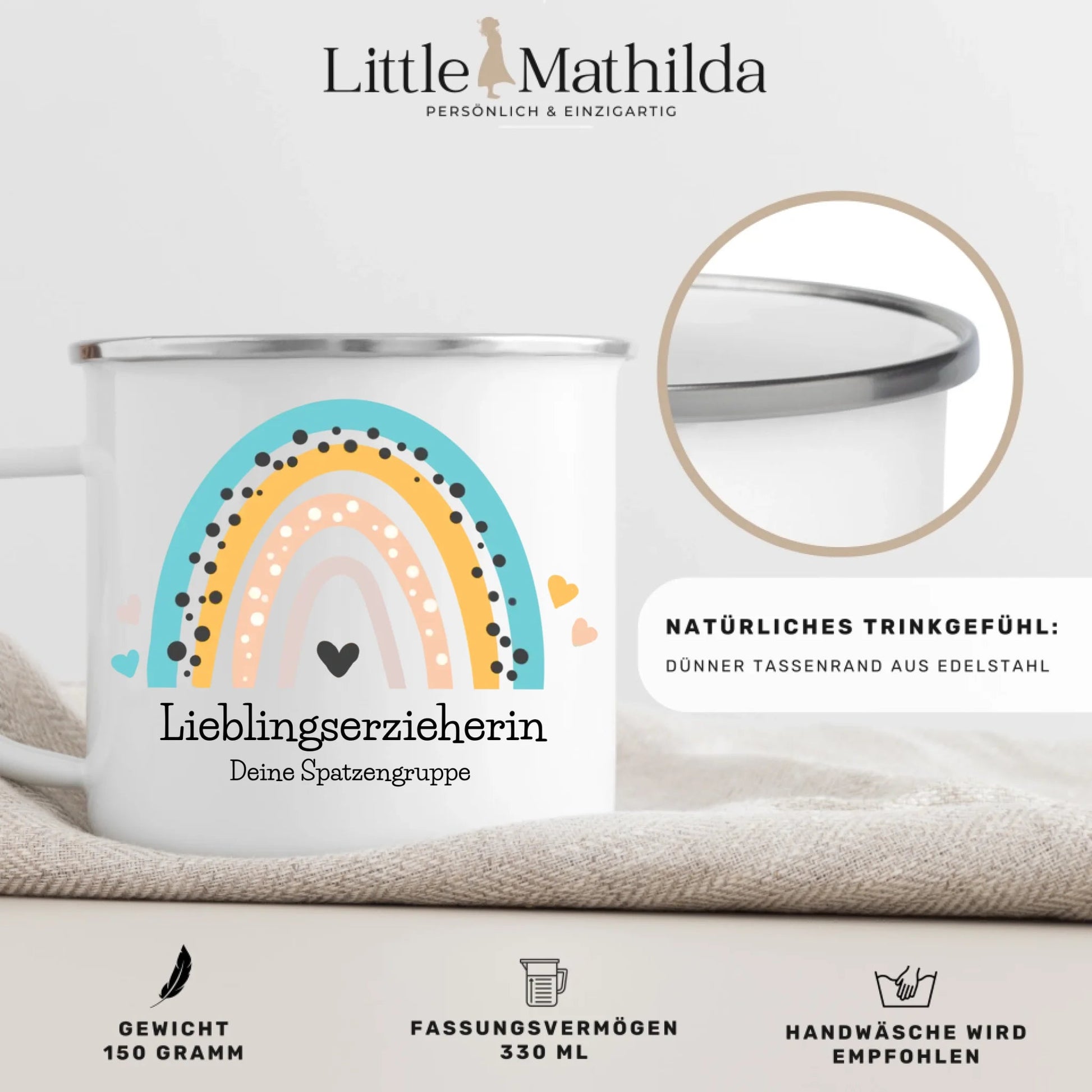 Abschiedsgeschenk für Erzieher: "Danke, dass du uns..." Little Mathilda Little Mathilda Keramik Tasse