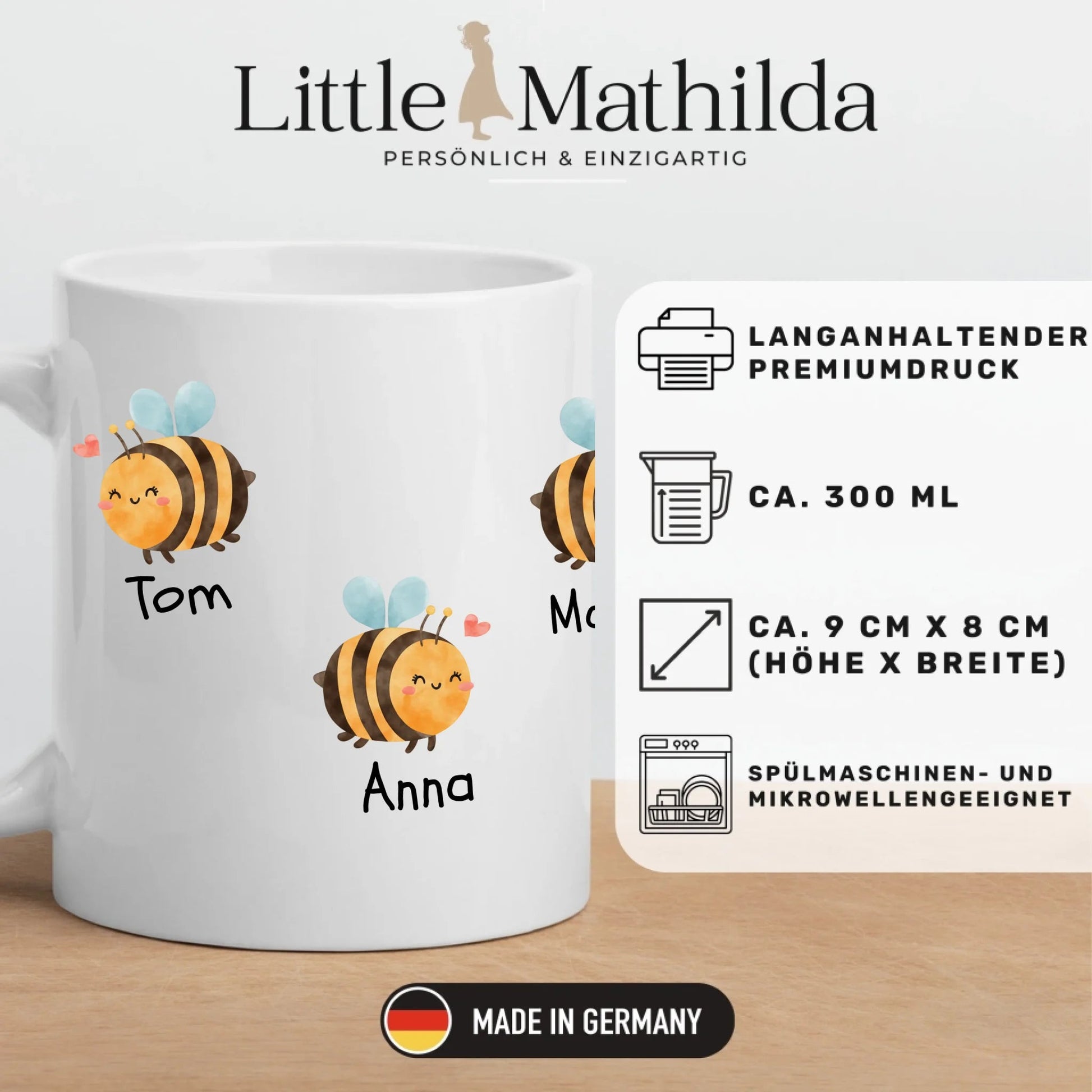Abschiedsgeschenk Kita: Kitagruppe "Biene / Hummeln" Little Mathilda Little Mathilda Keramik Tasse