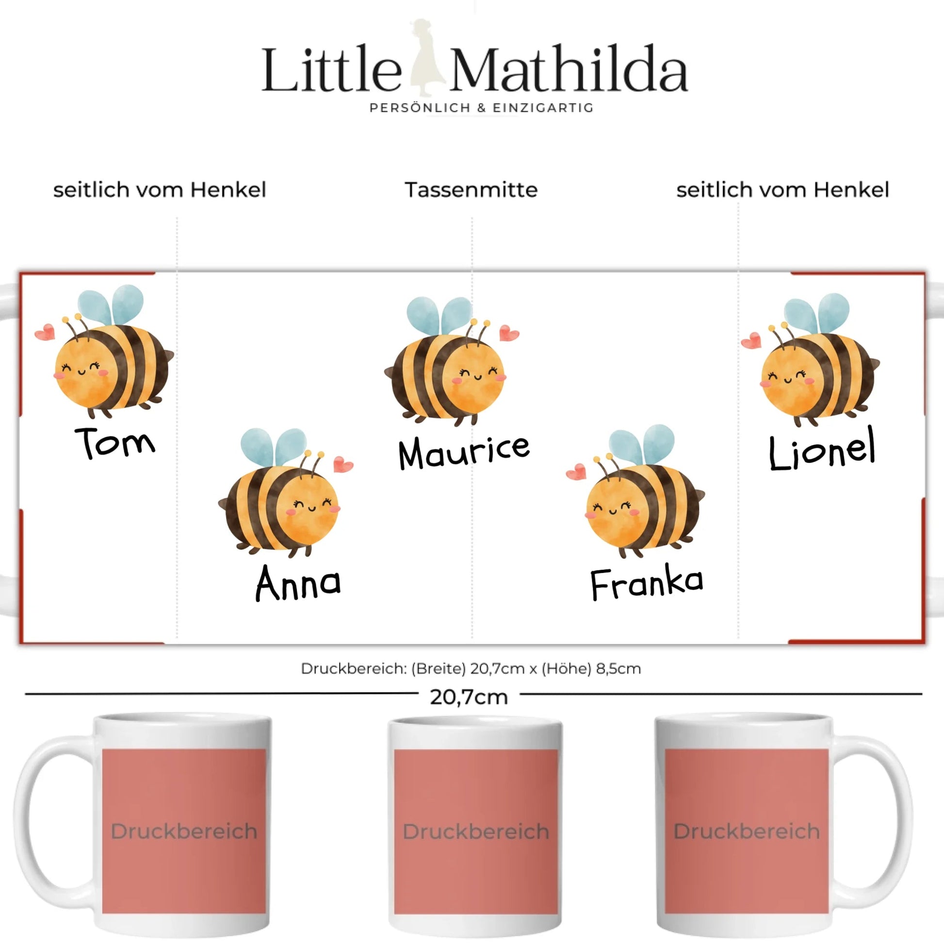 Abschiedsgeschenk Kita: Kitagruppe "Biene / Hummeln" Little Mathilda Little Mathilda Keramik Tasse