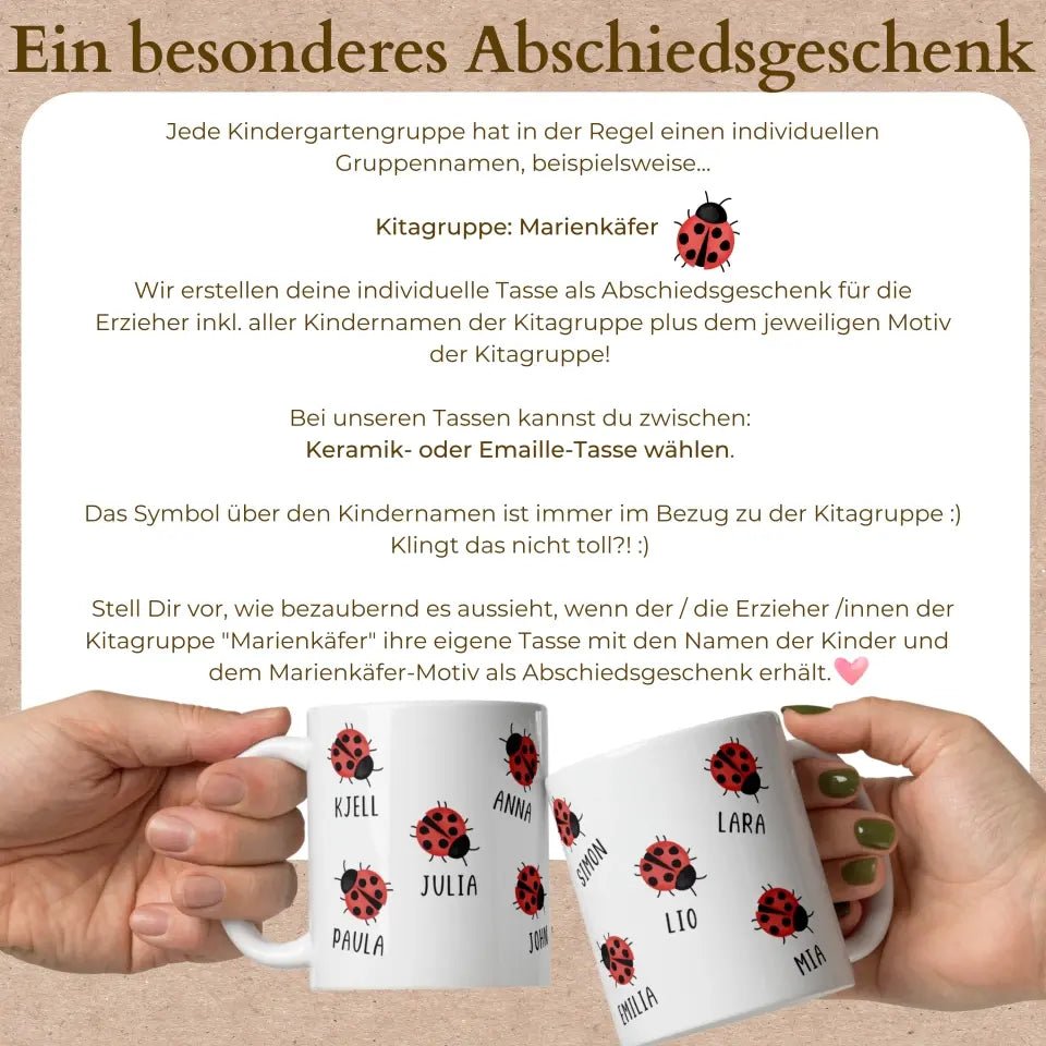 Abschiedsgeschenk Kita: Kitagruppe "Biene / Hummeln" Little Mathilda Little Mathilda Keramik Tasse