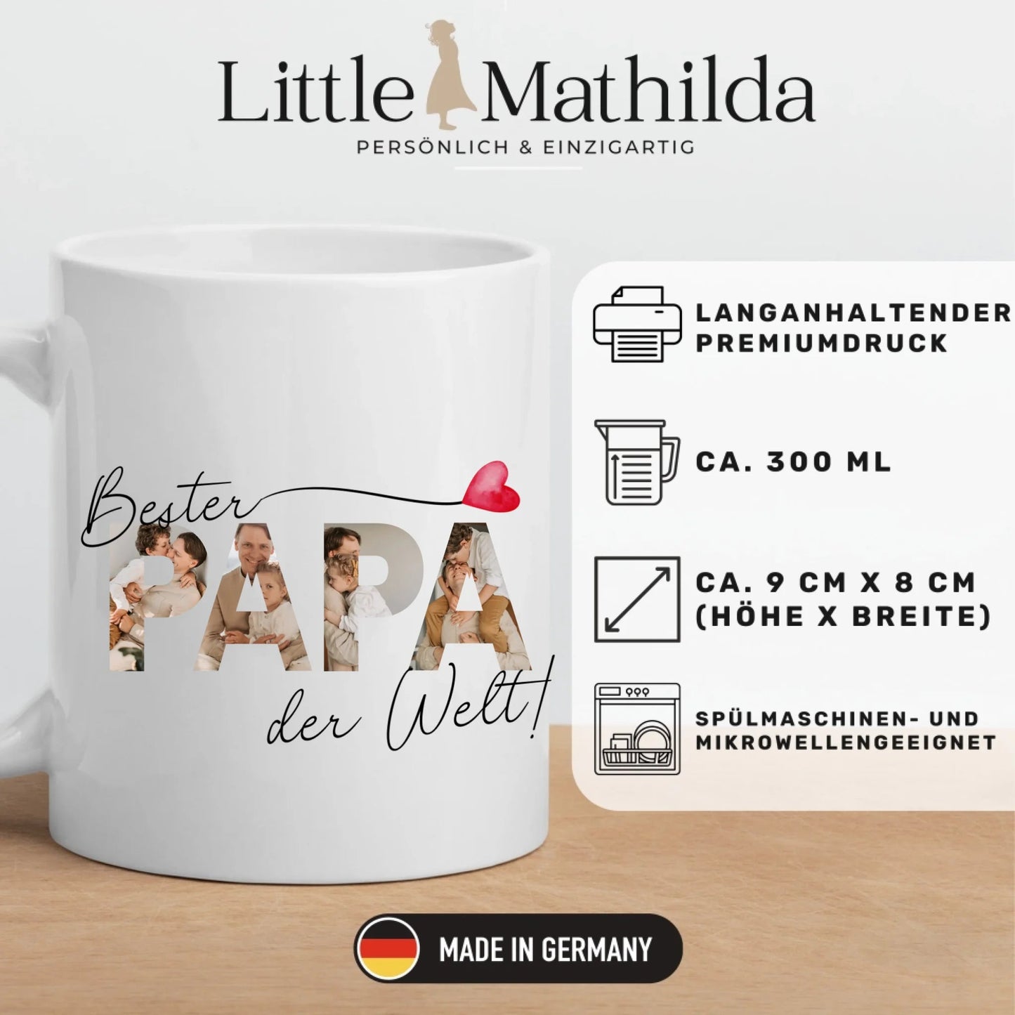 Bester Papa Tasse mit Fotos Little Mathilda Little Mathilda Keramik Tasse