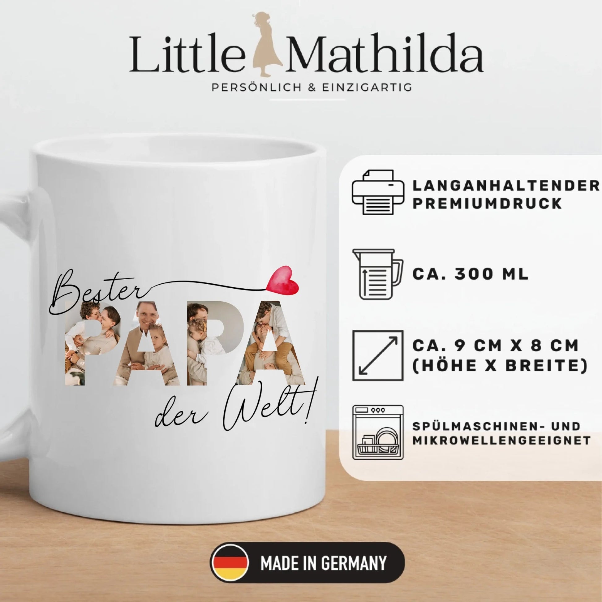 Bester Papa Tasse mit Fotos Little Mathilda Little Mathilda Keramik Tasse