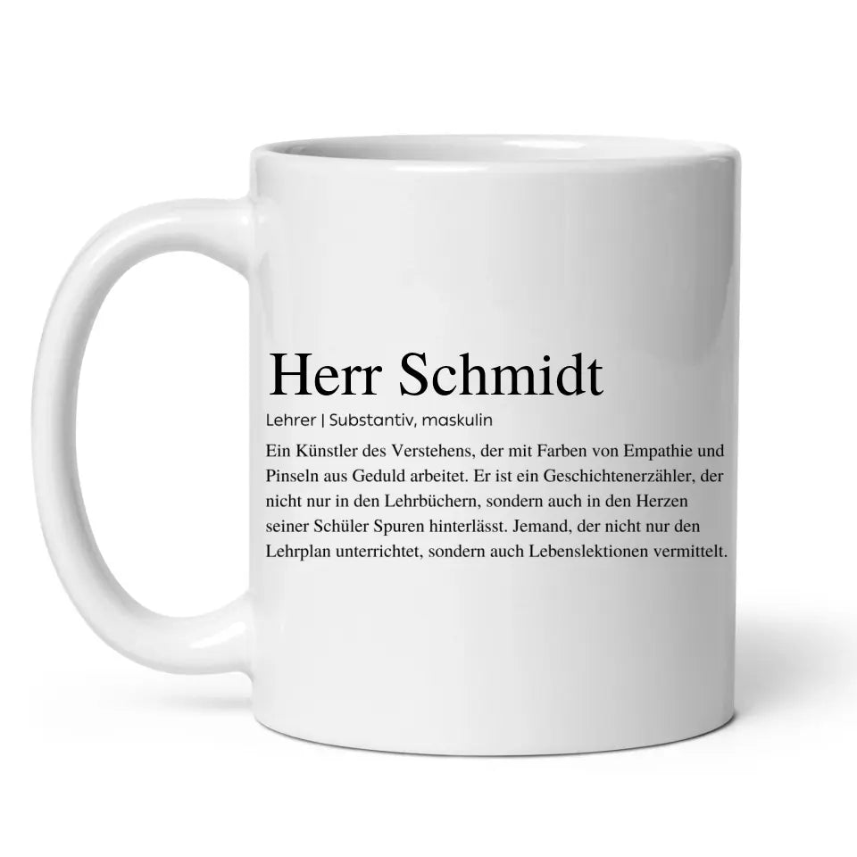 Definitionstasse Lehrer mit Namen Little Mathilda Little Mathilda Keramik Tasse