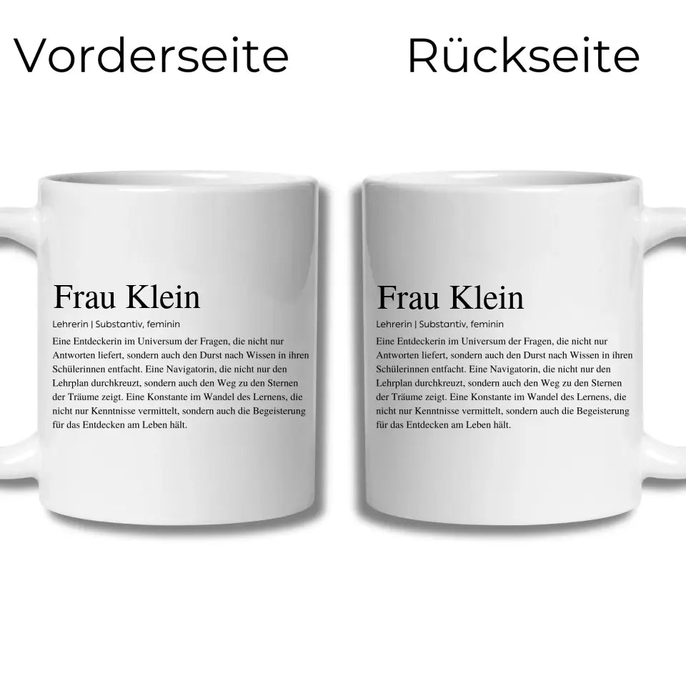 Definitionstasse Lehrer mit Namen Little Mathilda Little Mathilda Keramik Tasse