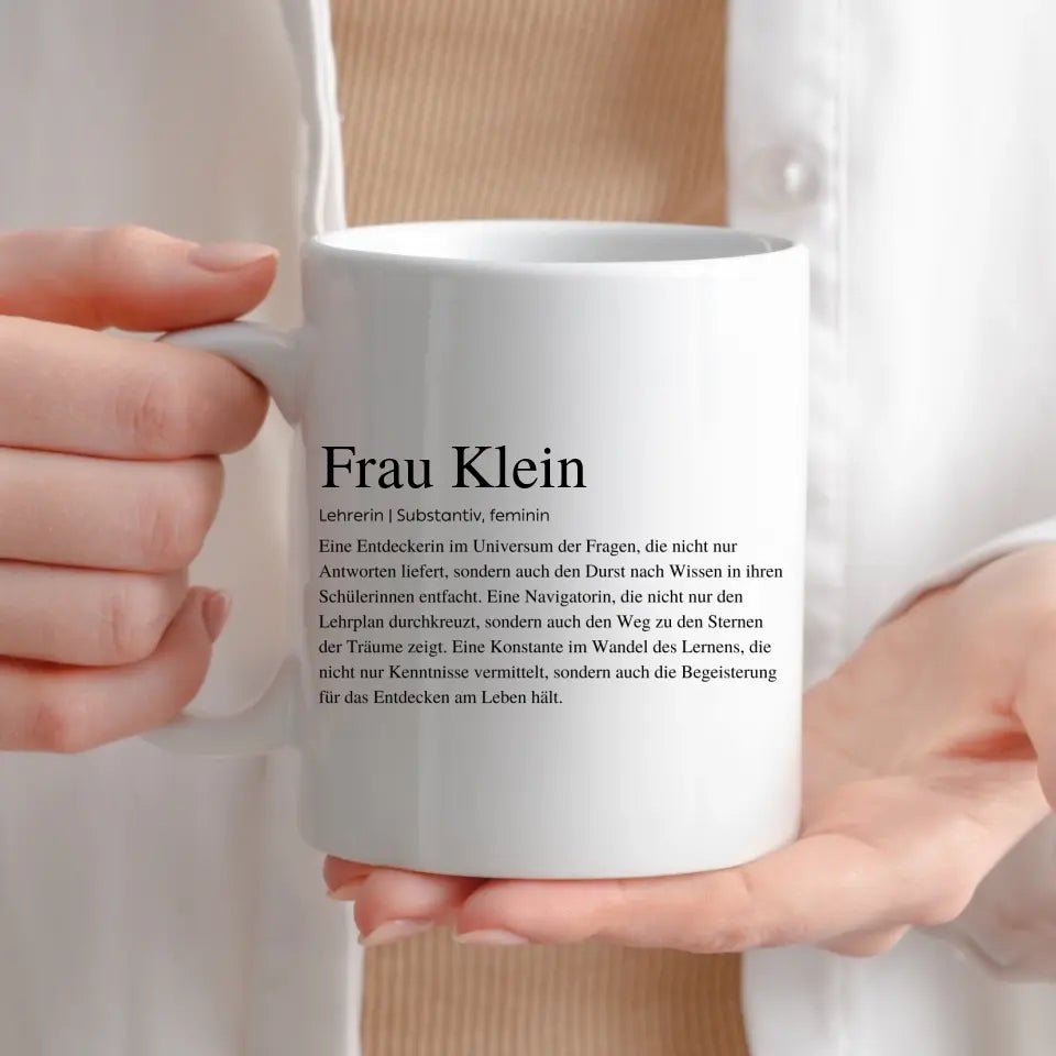 Definitionstasse Lehrer mit Namen Little Mathilda Little Mathilda Keramik Tasse