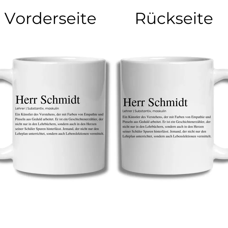 Definitionstasse Lehrer mit Namen Little Mathilda Little Mathilda Keramik Tasse