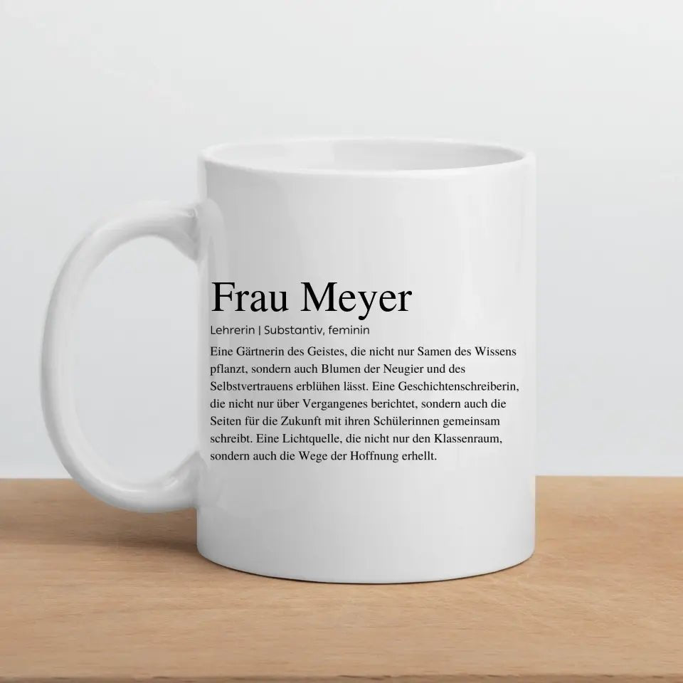 Definitionstasse Lehrerin mit Namen Little Mathilda Little Mathilda Keramik Tasse