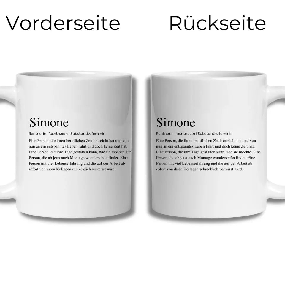 Definitionstasse Rentnerin Little Mathilda Little Mathilda Keramik Tasse