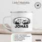 Skifahrer Tasse mit Namen Little Mathilda Little Mathilda Keramik Tasse, Emaille Tasse