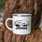 Skifahrer Tasse mit Namen Little Mathilda Little Mathilda Keramik Tasse, Emaille Tasse