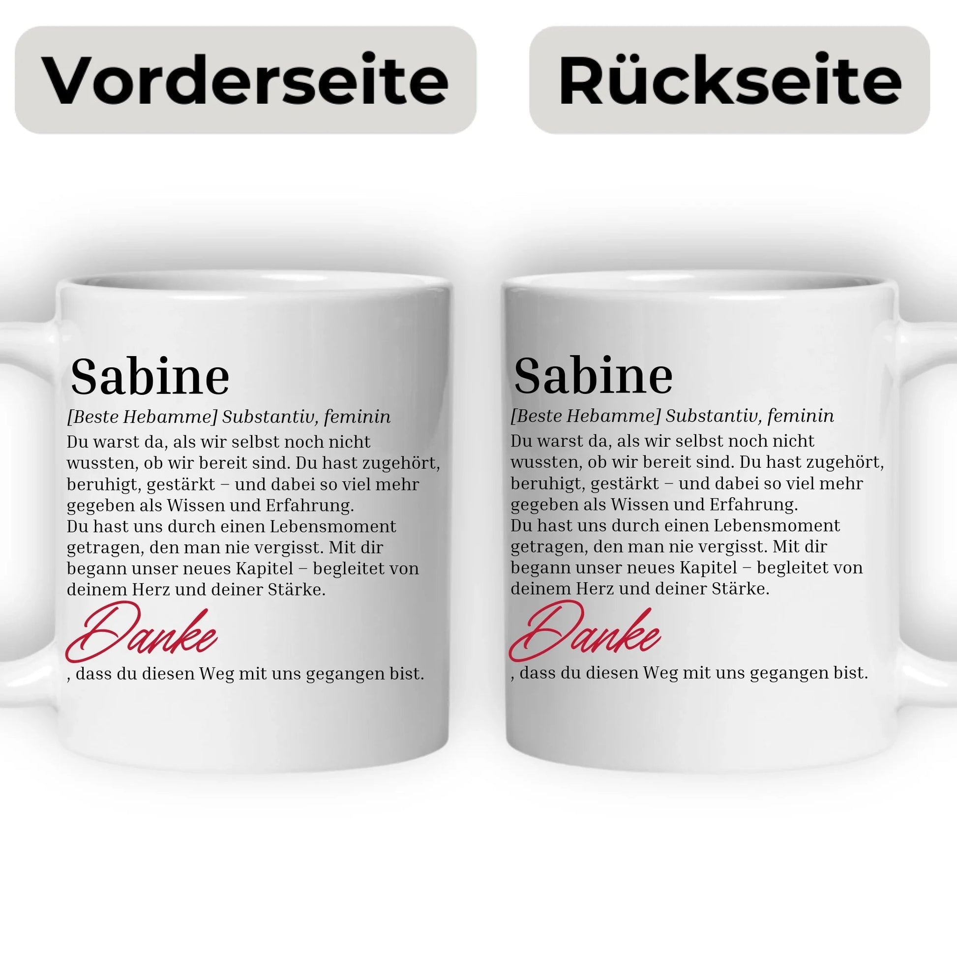Geschenktasse für Hebammen mit Personalisierung Little Mathilda Little Mathilda Keramik Tasse