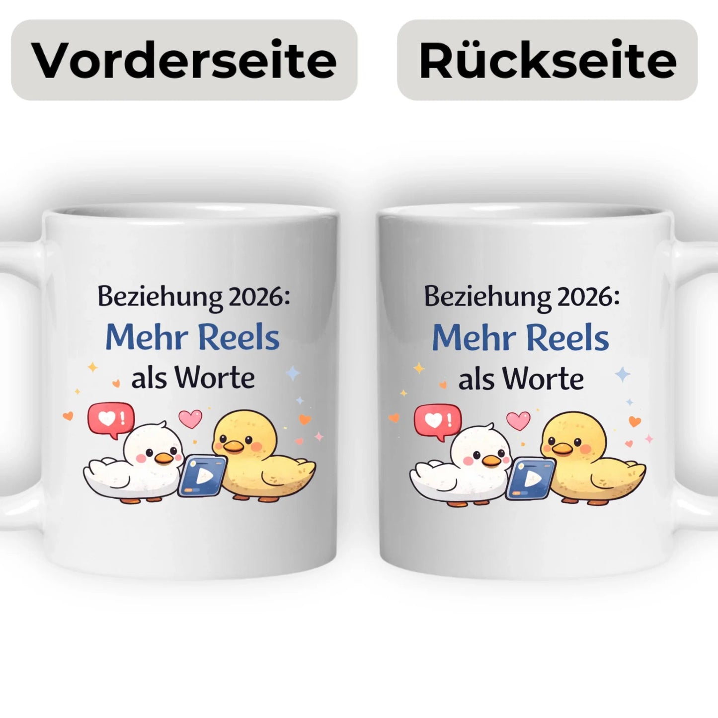 Kaffeetasse Tasse mit Spruch: Beziehungen 2026 Mehr Reels als Worte Little Mathilda Little Mathilda Keramik Tasse