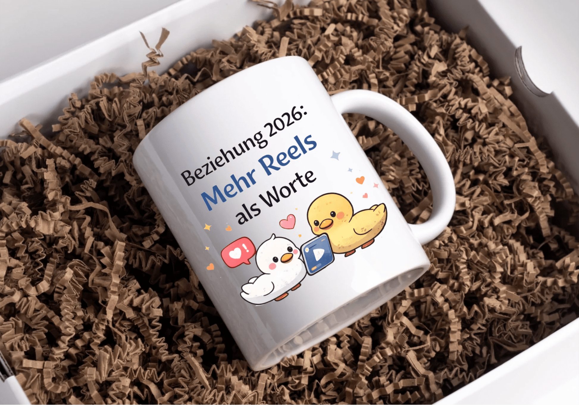 Kaffeetasse Tasse mit Spruch: Beziehungen 2026 Mehr Reels als Worte Little Mathilda Little Mathilda Keramik Tasse