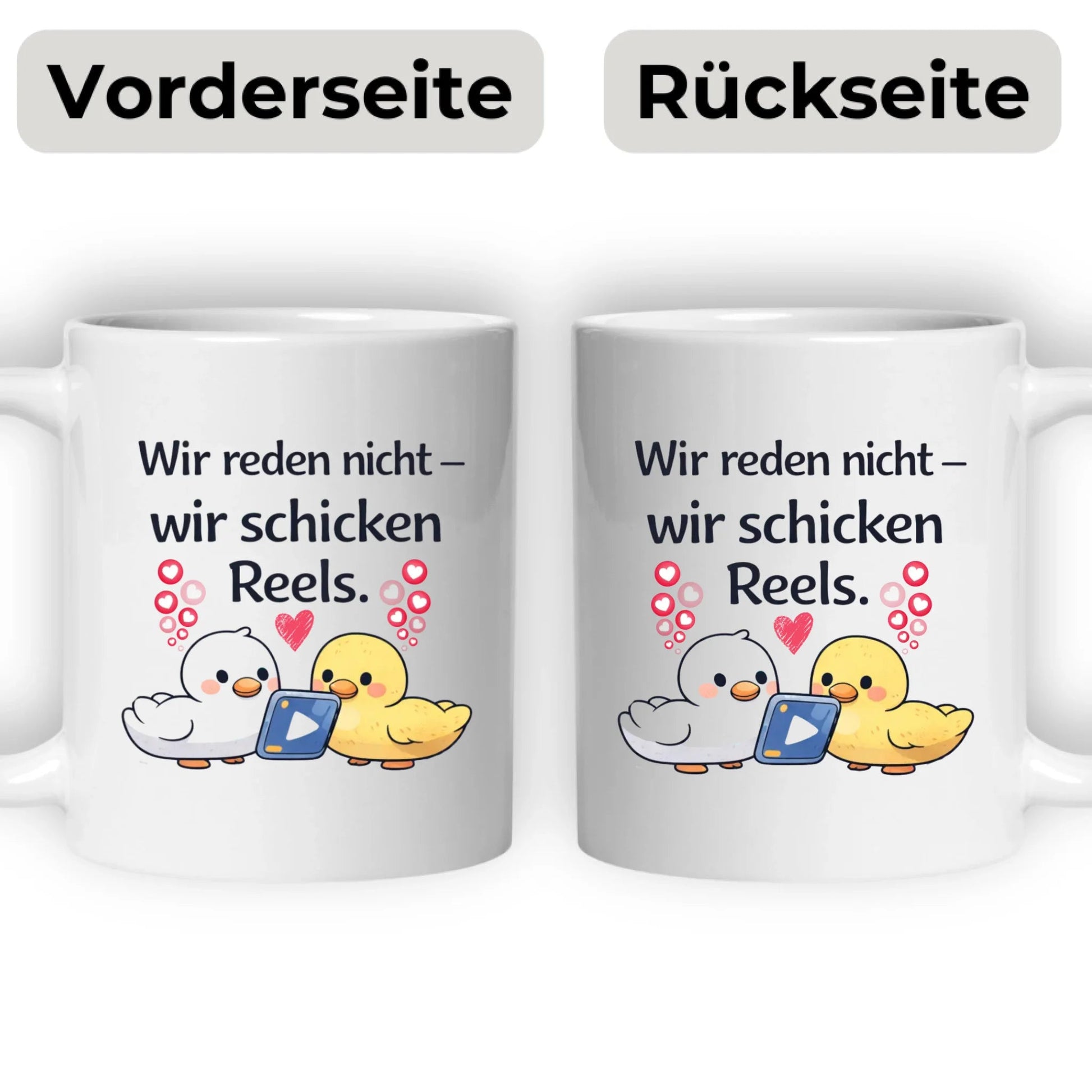 Kaffeetasse Tasse mit Spruch: Wir reden nicht, wir schicken Reels Little Mathilda Little Mathilda Keramik Tasse