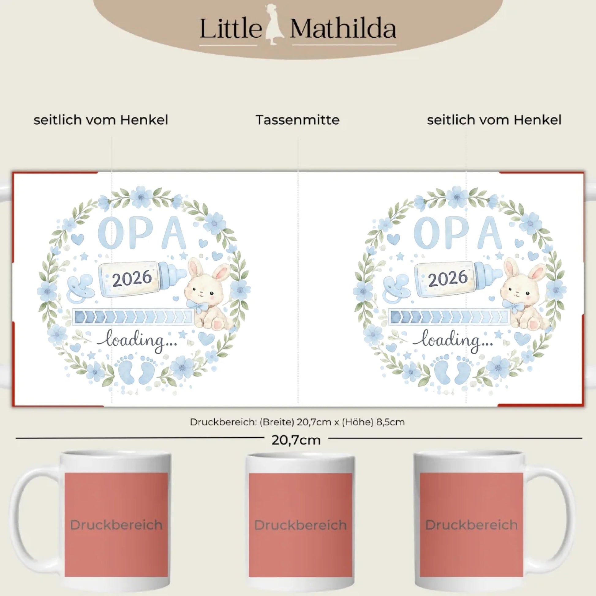 Keramik Tasse Schwangerschaft verkünden: Opa Loading... Little Mathilda Little Mathilda Keramik Tasse