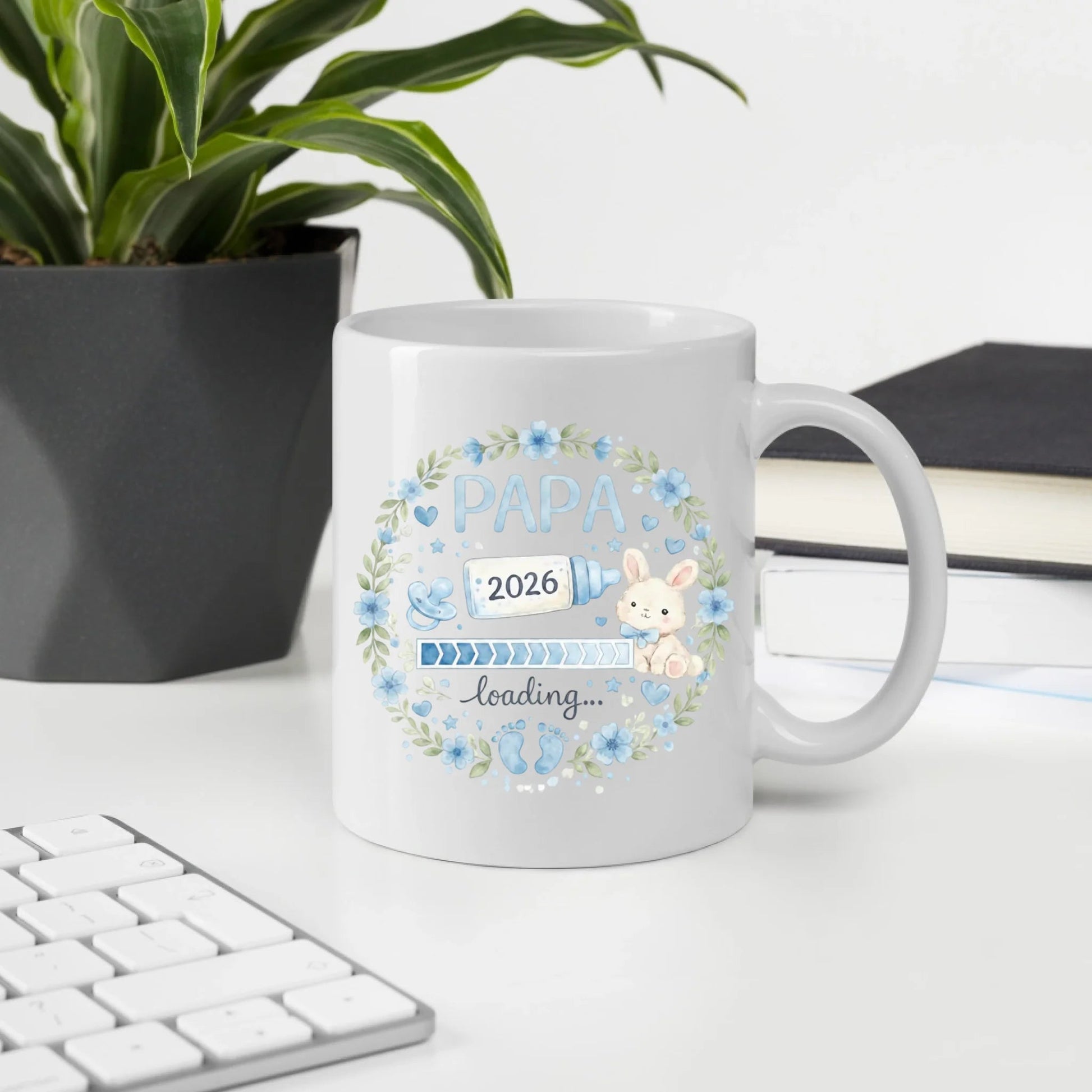 Keramik Tasse Schwangerschaft verkünden: Papa Loading... Little Mathilda Little Mathilda Keramik Tasse