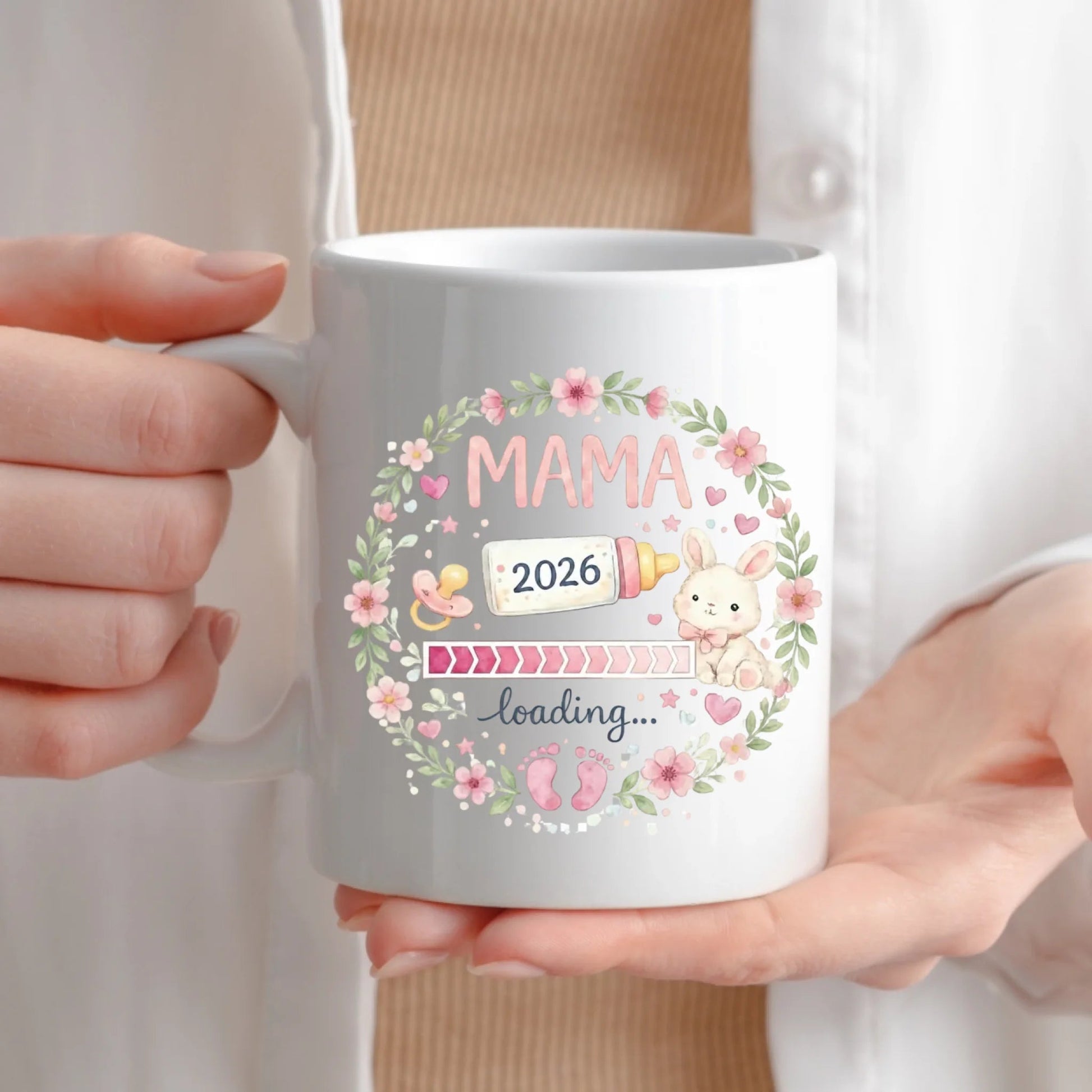 Keramik Tasse Schwangerschaft verkünden: Mama Loading... Little Mathilda Little Mathilda Keramik Tasse