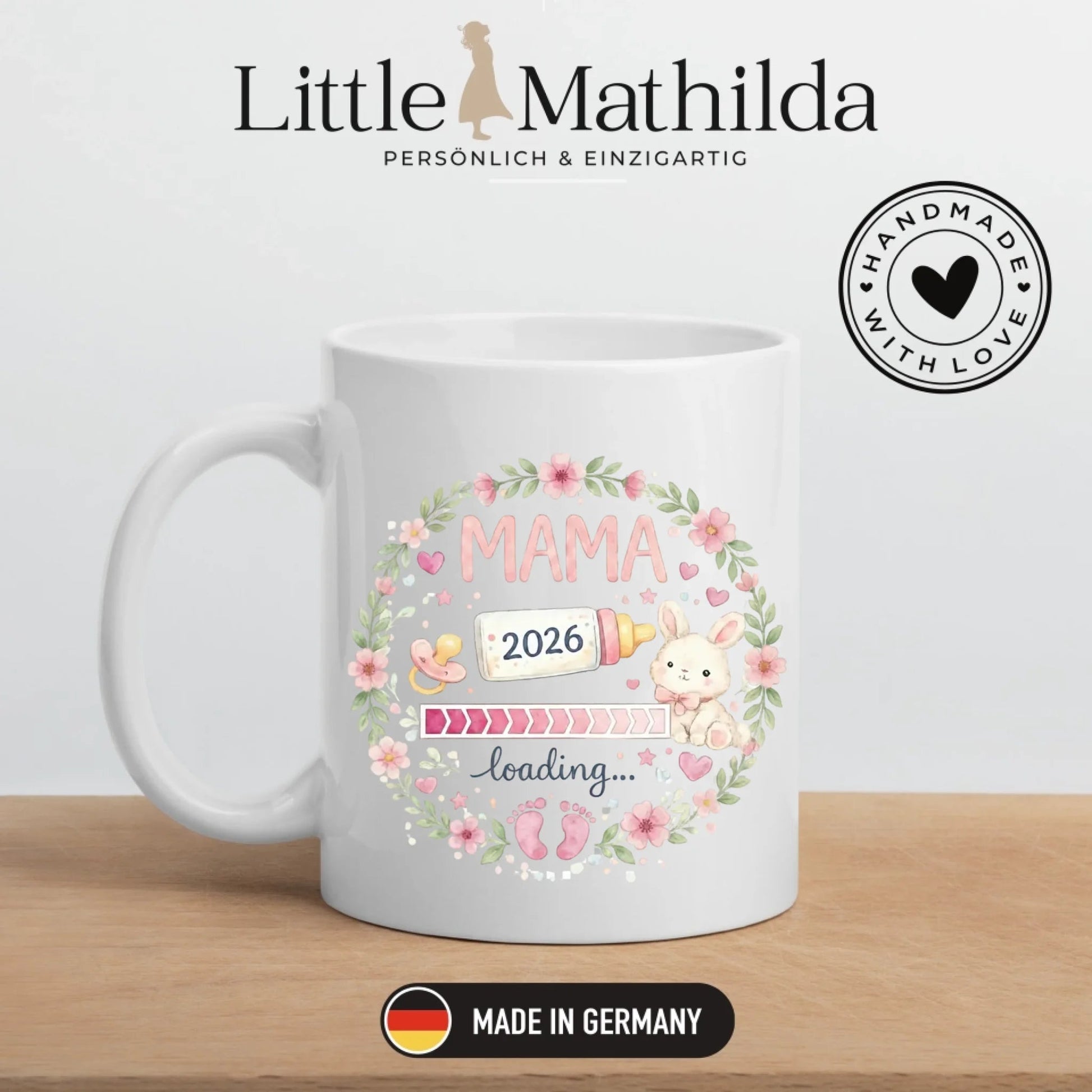 Keramik Tasse Schwangerschaft verkünden: Mama Loading... Little Mathilda Little Mathilda Keramik Tasse