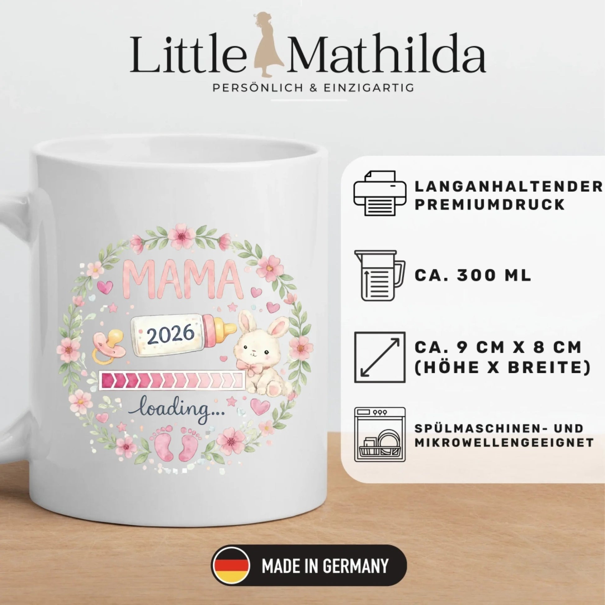 Keramik Tasse Schwangerschaft verkünden: Mama Loading... Little Mathilda Little Mathilda Keramik Tasse