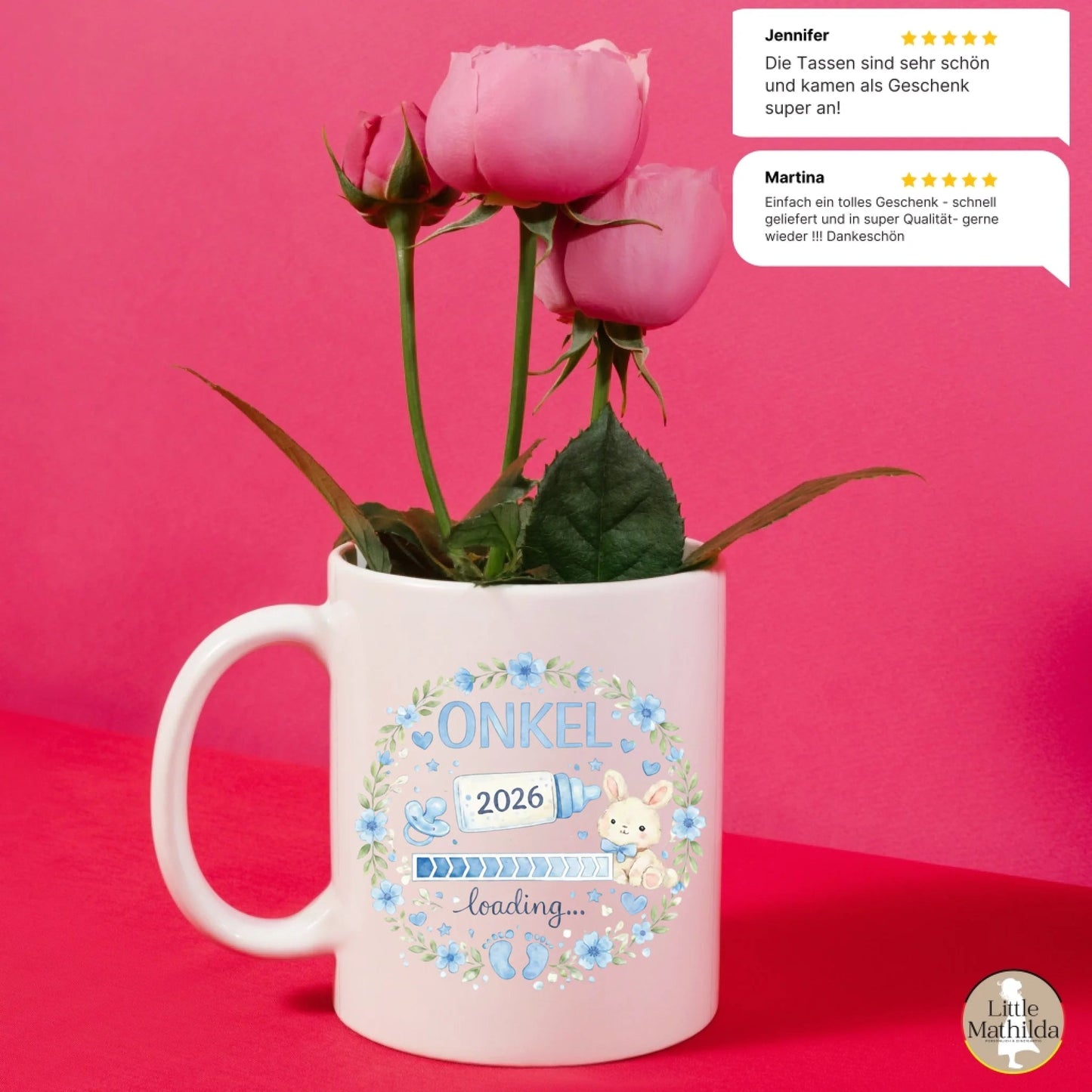 Keramik Tasse Schwangerschaft verkünden: Onkel Loading... Little Mathilda Little Mathilda Keramik Tasse