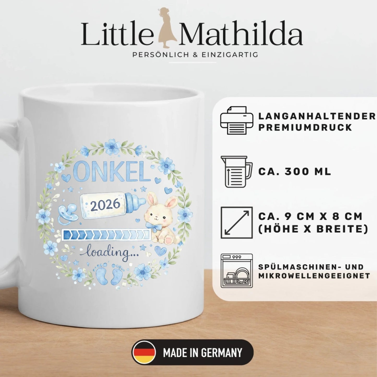 Keramik Tasse Schwangerschaft verkünden: Onkel Loading... Little Mathilda Little Mathilda Keramik Tasse