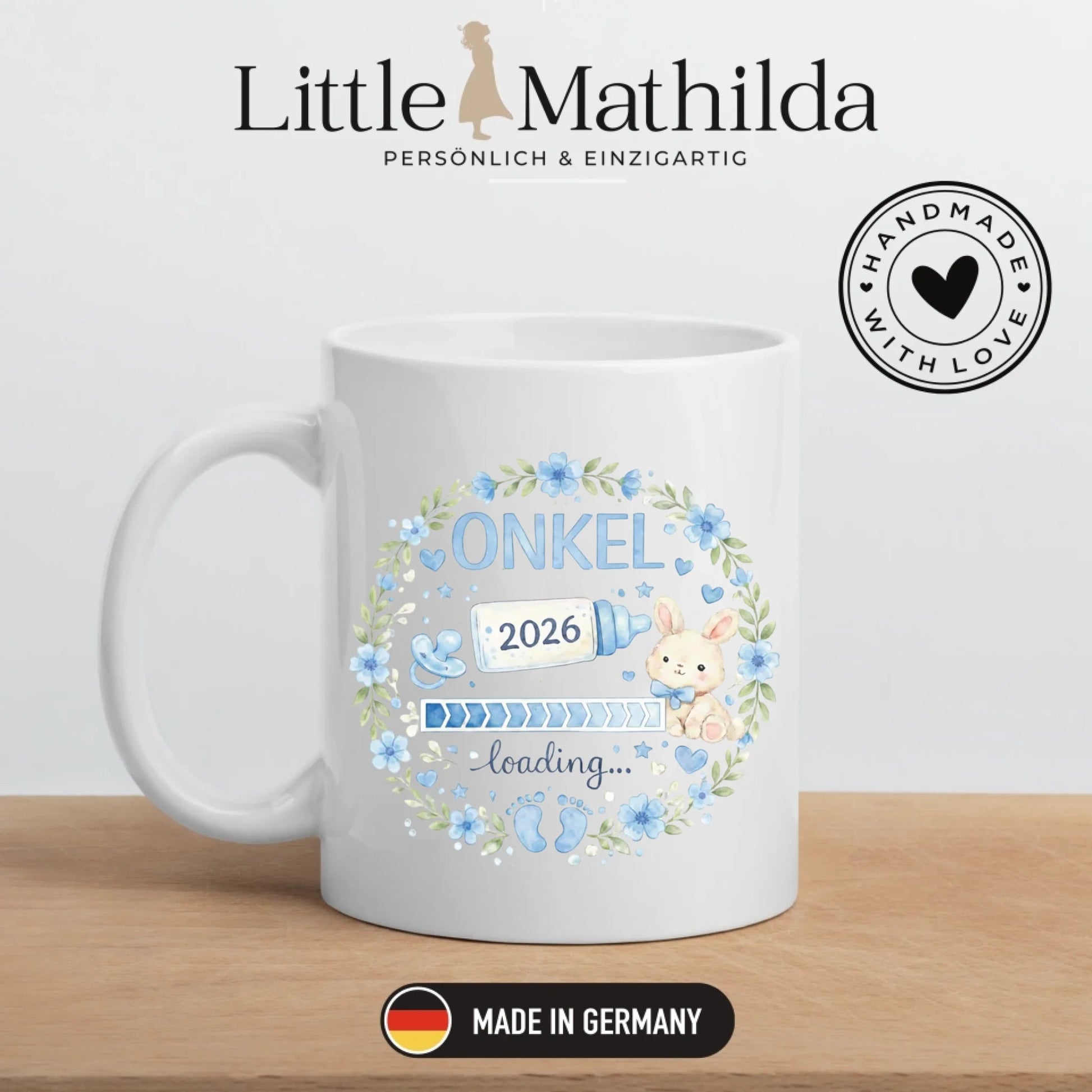 Keramik Tasse Schwangerschaft verkünden: Onkel Loading... Little Mathilda Little Mathilda Keramik Tasse