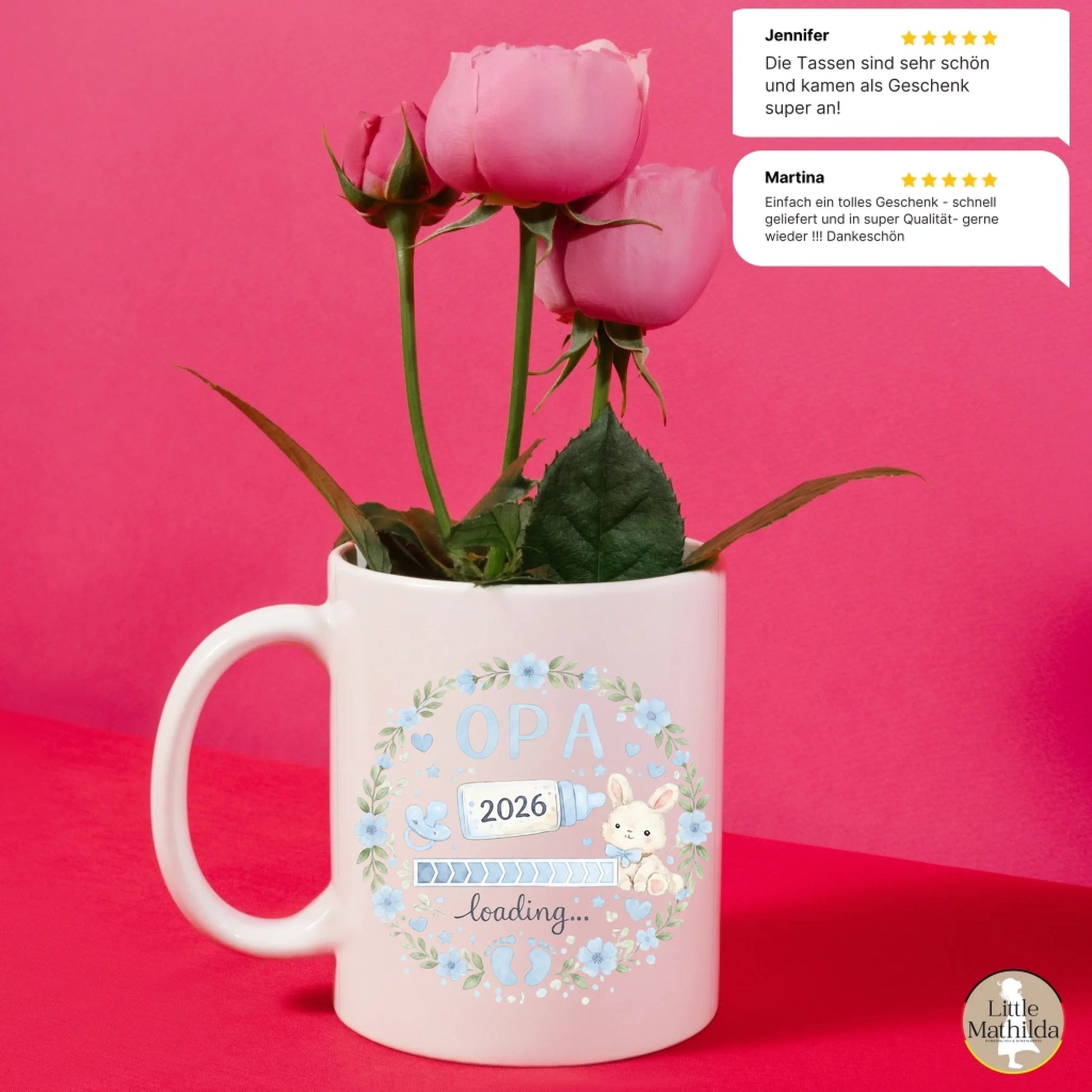 Keramik Tasse Schwangerschaft verkünden: Opa Loading... Little Mathilda Little Mathilda Keramik Tasse