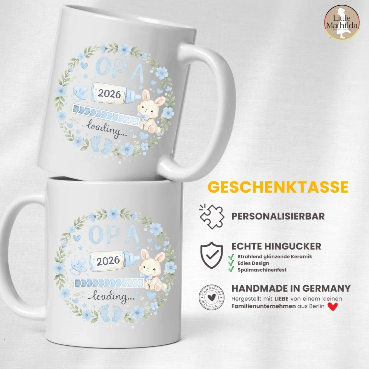 Keramik Tasse Schwangerschaft verkünden: Opa Loading... Little Mathilda Little Mathilda Keramik Tasse
