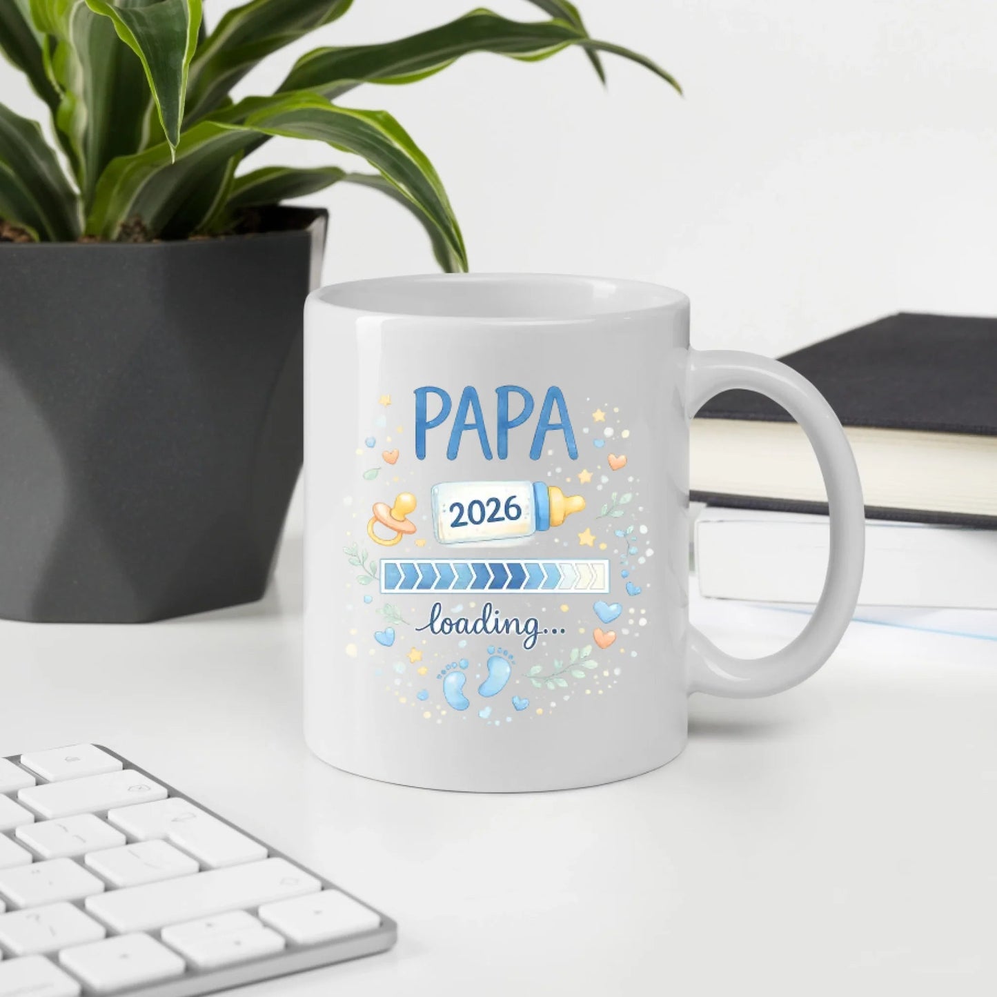 Keramik Tasse Schwangerschaft verkünden: Papa Loading... Little Mathilda Little Mathilda Keramik Tasse