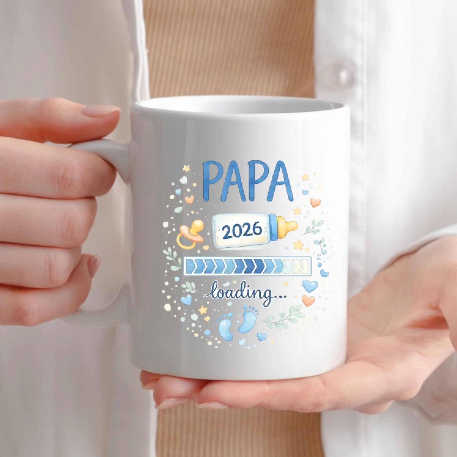 Keramik Tasse Schwangerschaft verkünden: Papa Loading... Little Mathilda Little Mathilda Keramik Tasse