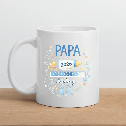 Keramik Tasse Schwangerschaft verkünden: Papa Loading... Little Mathilda Little Mathilda Keramik Tasse