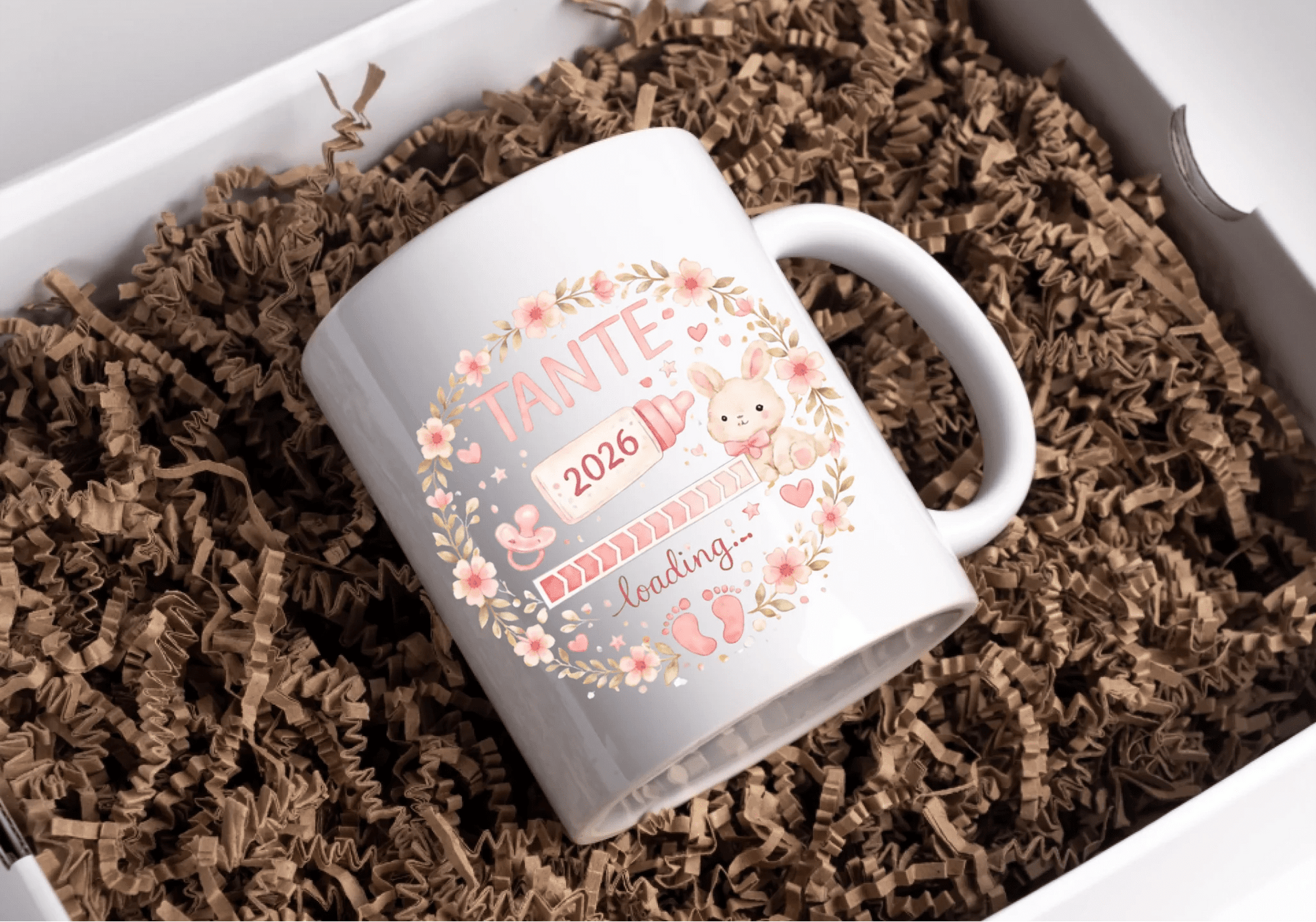 Keramik Tasse Schwangerschaft verkünden: Tante Loading... Little Mathilda Little Mathilda Keramik Tasse