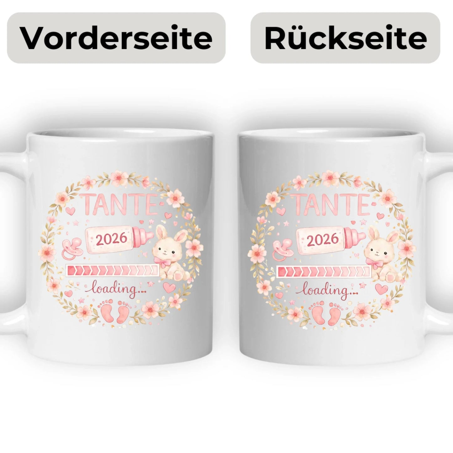 Keramik Tasse Schwangerschaft verkünden: Tante Loading... Little Mathilda Little Mathilda Keramik Tasse