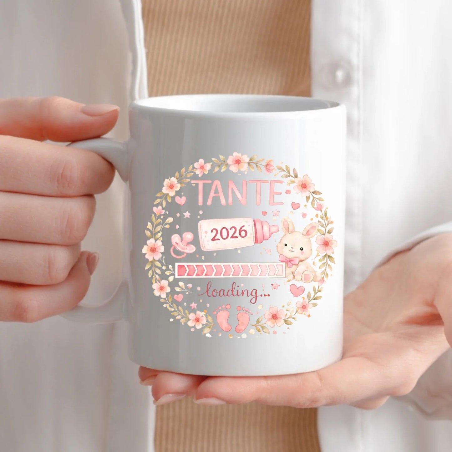 Keramik Tasse Schwangerschaft verkünden: Tante Loading... Little Mathilda Little Mathilda Keramik Tasse