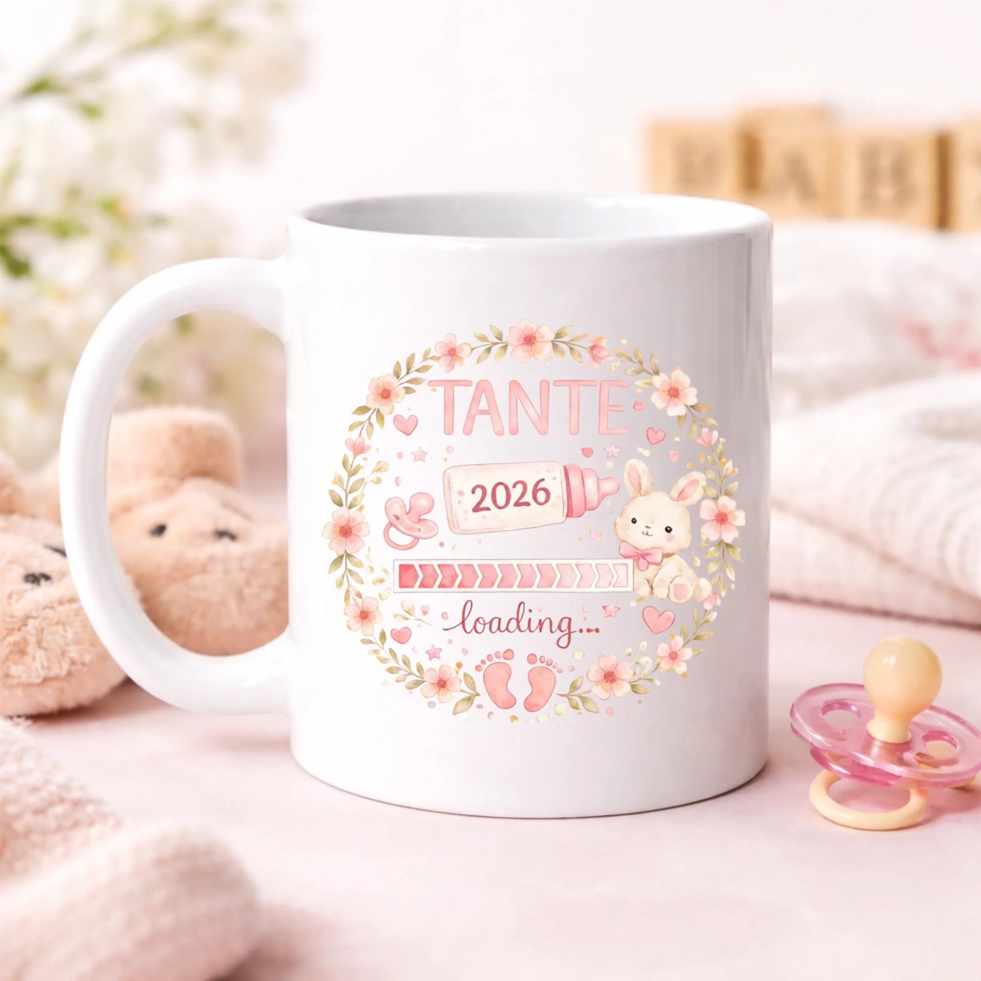 Keramik Tasse Schwangerschaft verkünden: Tante Loading... Little Mathilda Little Mathilda Keramik Tasse