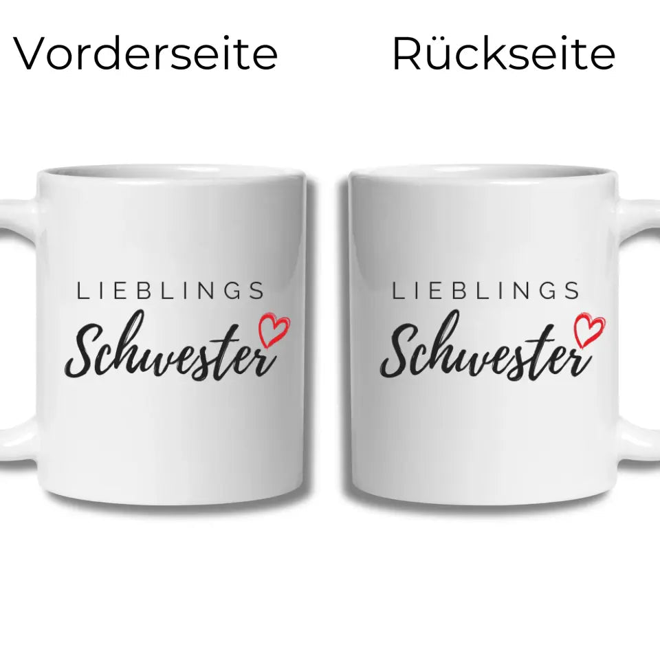 Lieblings Schwester Tasse – Geschenkidee für die beste Schwester Little Mathilda Little Mathilda Keramik Tasse