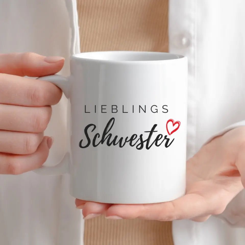 Lieblings Schwester Tasse – Geschenkidee für die beste Schwester Little Mathilda Little Mathilda Keramik Tasse
