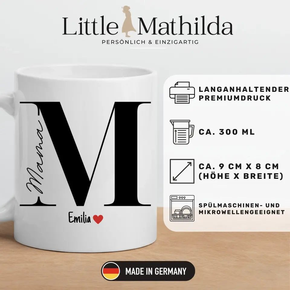 Mama Tasse mit Namen der Kinder Little Mathilda Little Mathilda Keramik Tasse