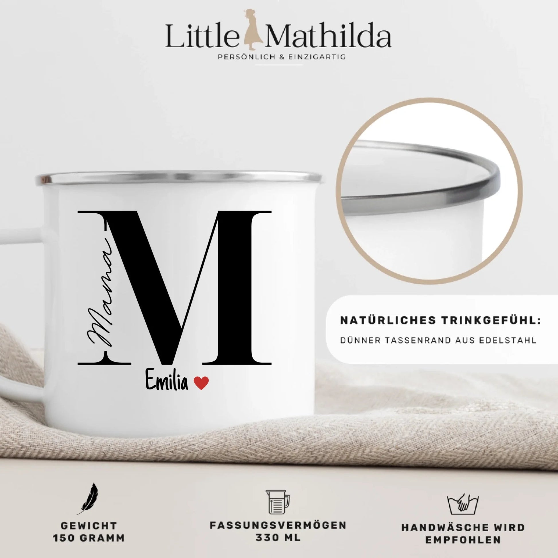 Mama Tasse mit Namen der Kinder Little Mathilda Little Mathilda Keramik Tasse
