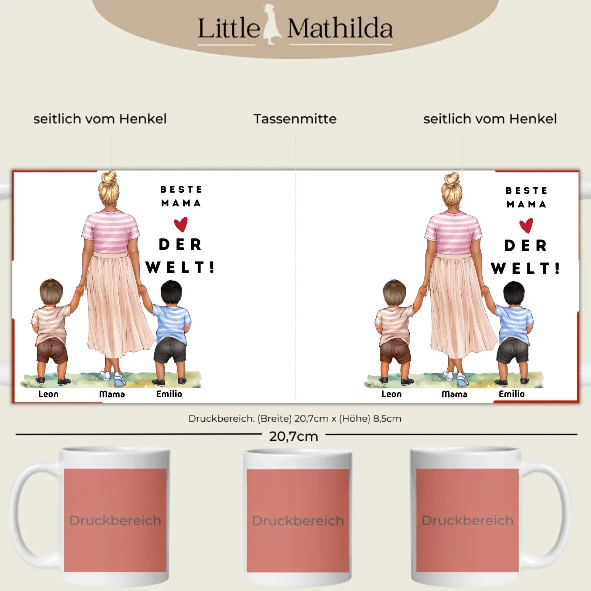 Mama Tasse: Personalisiert Mama Tasse mit Kind Little Mathilda Little Mathilda Keramik Tasse
