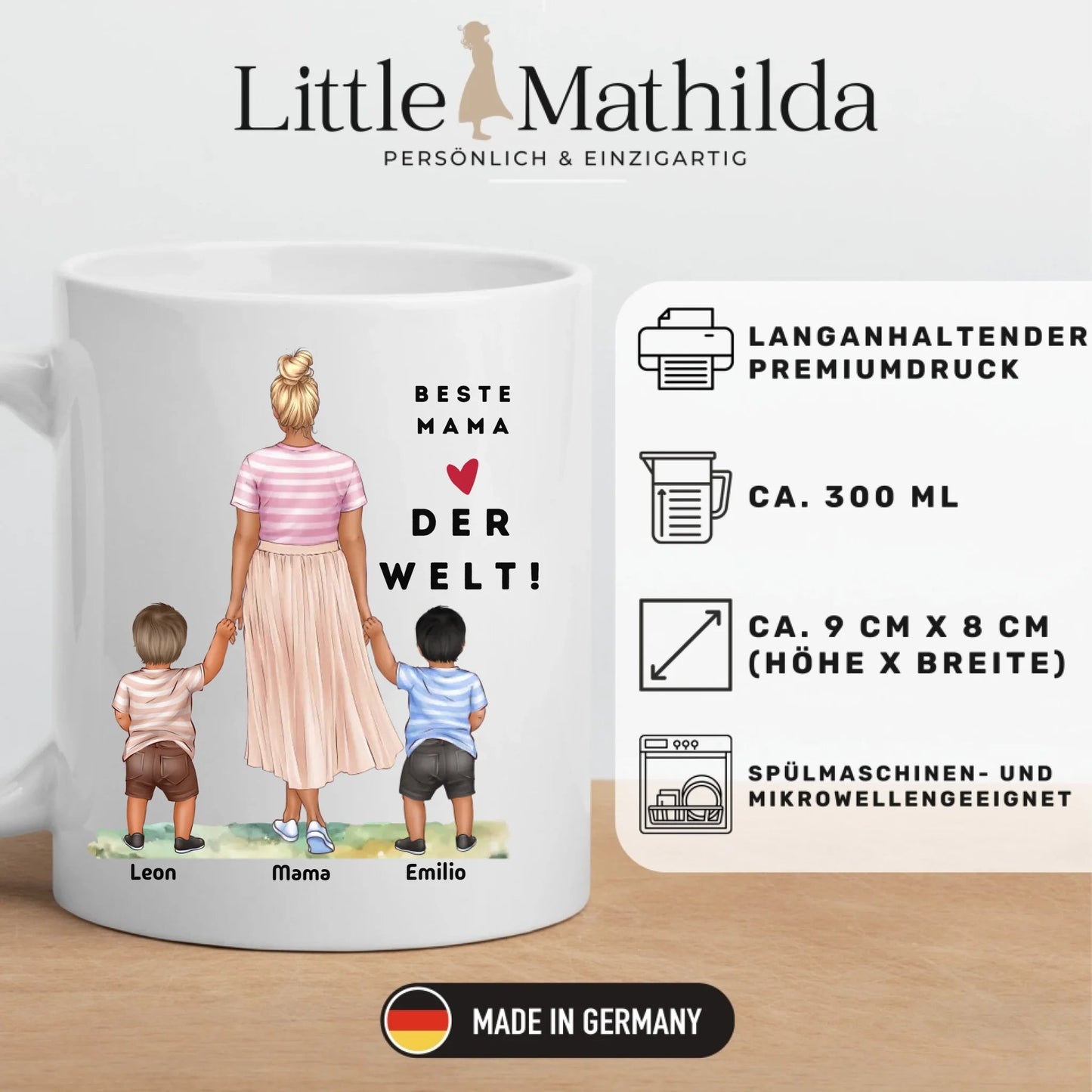 Mama Tasse: Personalisiert Mama Tasse mit Kind Little Mathilda Little Mathilda Keramik Tasse