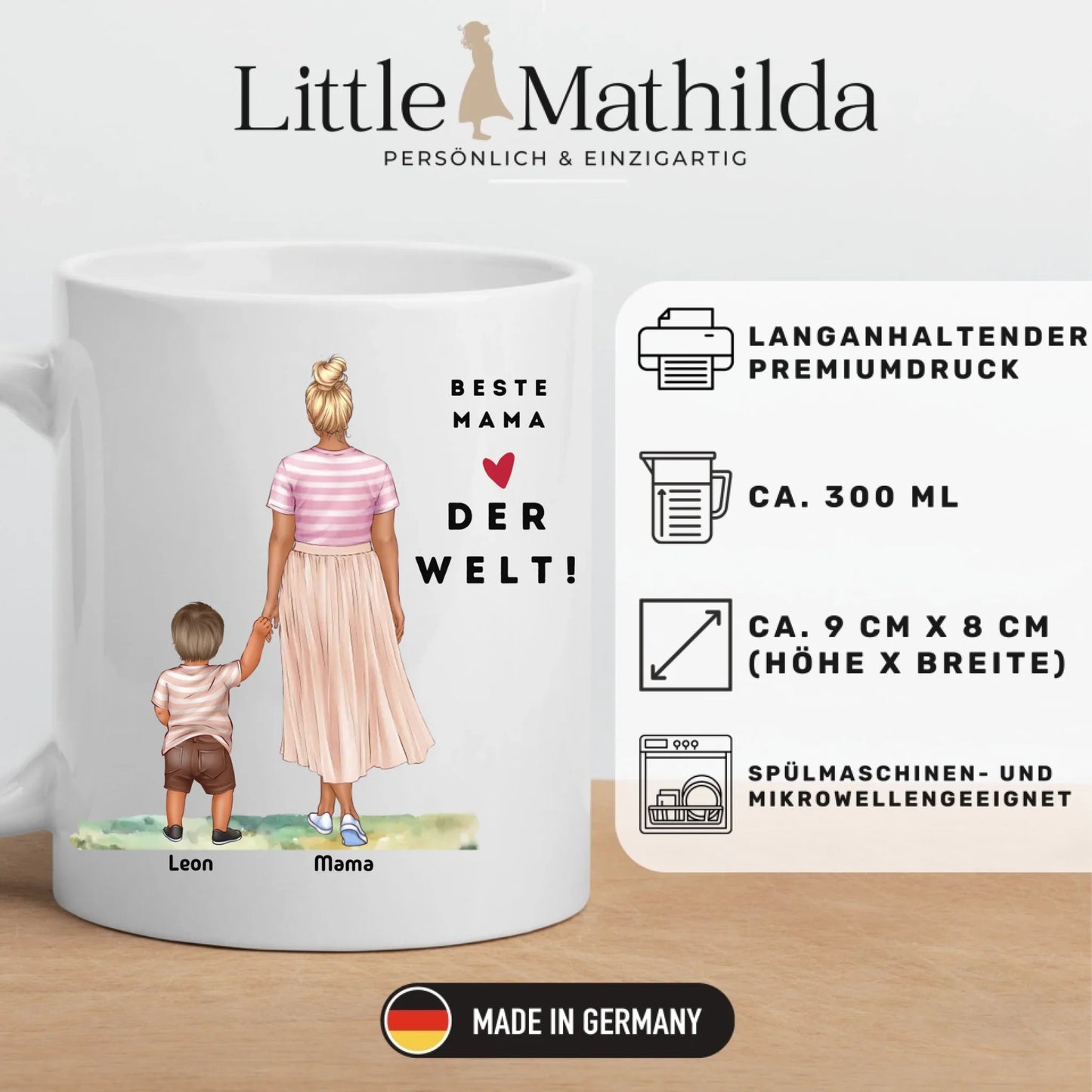 Mama Tasse: Personalisiert Mama Tasse mit Kind Little Mathilda Little Mathilda Keramik Tasse