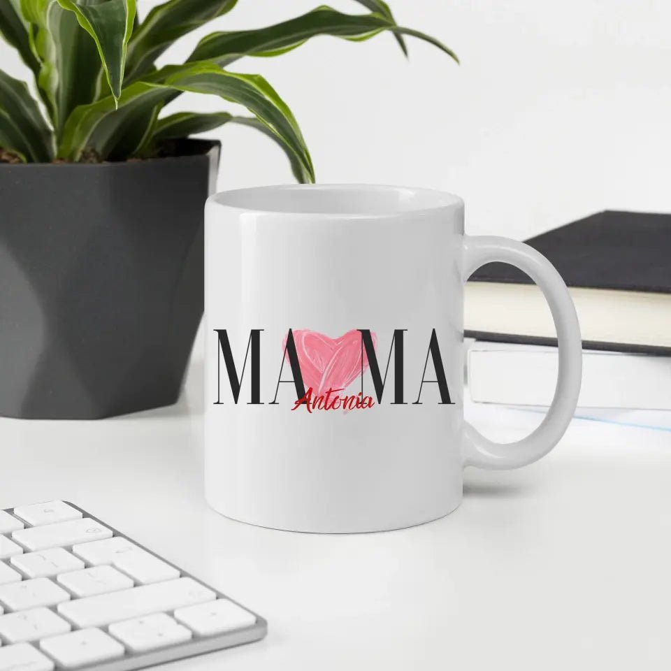 Mama Tasse personalisiert mit Namen der Kinder Little Mathilda Little Mathilda Keramik Tasse