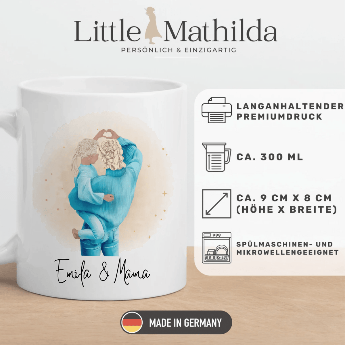 Mama & Tochter Tasse personalisiert mit Namen Little Mathilda Little Mathilda Keramik Tasse