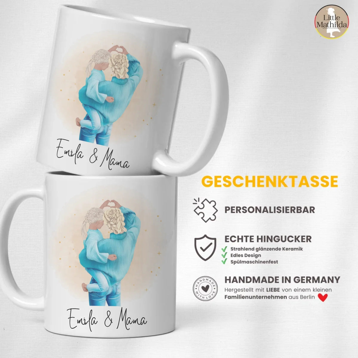 Mama & Tochter Tasse personalisiert mit Namen Little Mathilda Little Mathilda Keramik Tasse