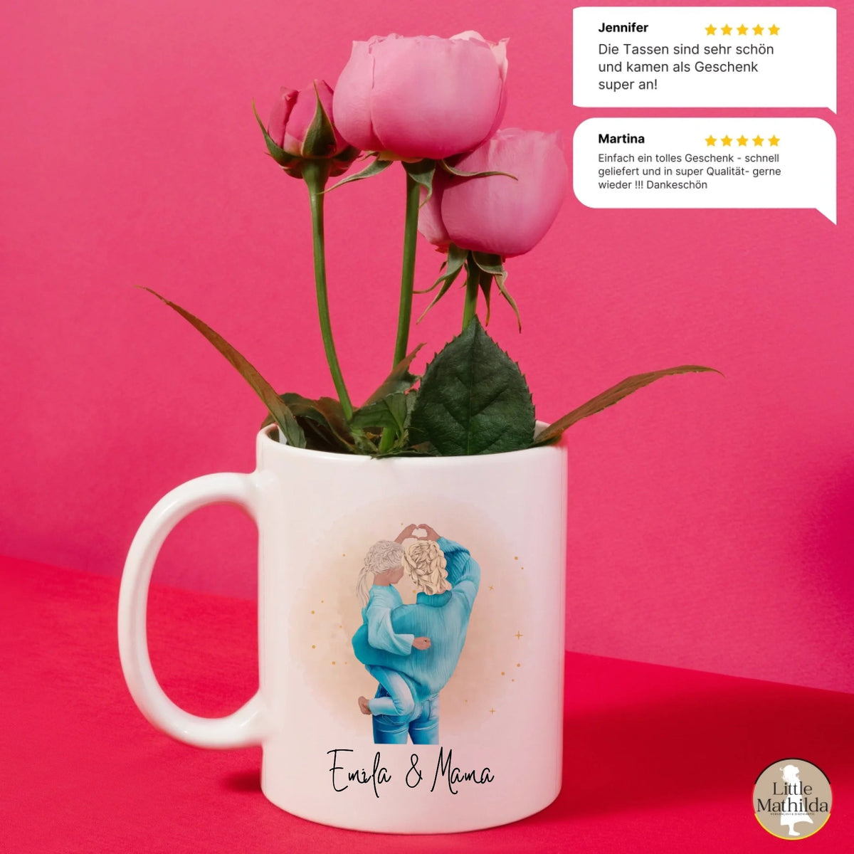 Mama & Tochter Tasse personalisiert mit Namen Little Mathilda Little Mathilda Keramik Tasse