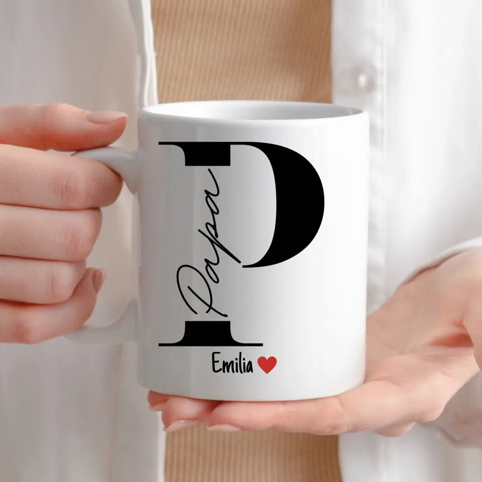 Papa Tasse mit Namen der Kinder Little Mathilda Little Mathilda Keramik Tasse