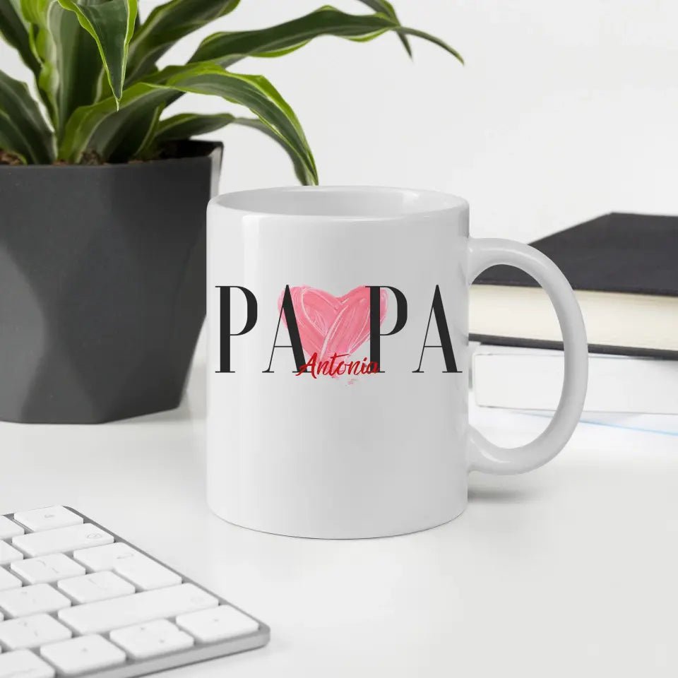 Papa Tasse personalisiert mit Namen der Kinder Little Mathilda Little Mathilda Keramik Tasse